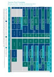 Taunton Pool Timetable: - Zing Somerset