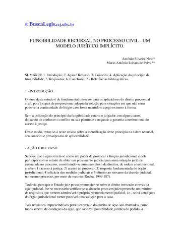 fungibilidade recursal no processo civil - um modelo ... - BuscaLegis