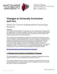 Advice for Current Undergraduate Psychology Students - Faculty of ...