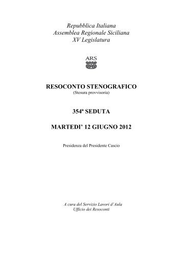 12 GIUGNO 2012 - Assemblea Regionale Siciliana