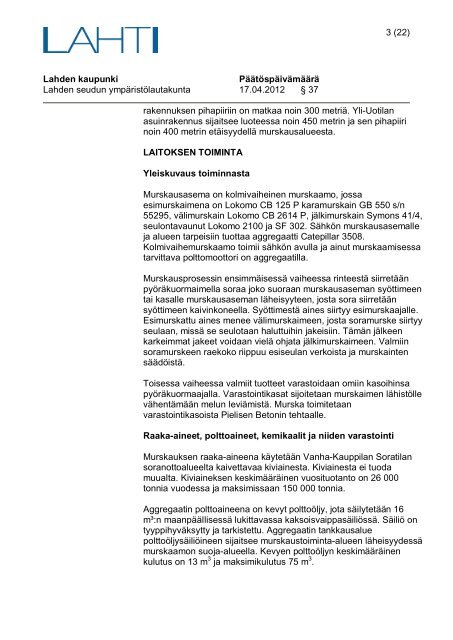 Ympäristölupa - Lahti
