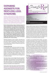 dopamine agonists for restless legs syndrome - GGC Prescribing