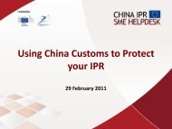 Using China Customs to Protect your IPR - China IPR SME Helpdesk