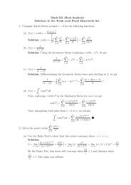 Math 351 (Real Analysis) Solutions to the Tenth (and Final ...