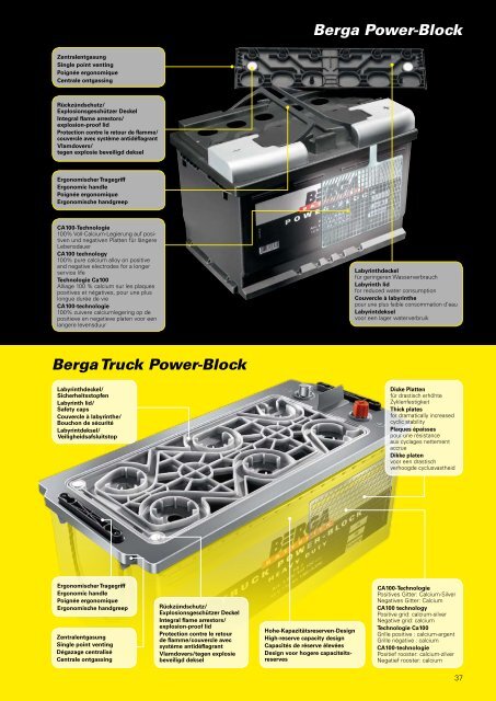 Berga AGM batteries. - page screenshot of berga-batterien.de