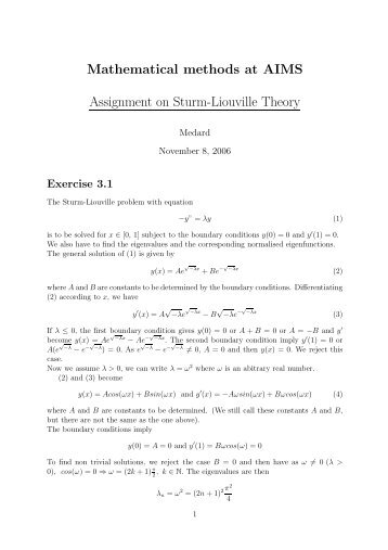 Mathematical method: Sturm-Liouville system - users-deprecated ...