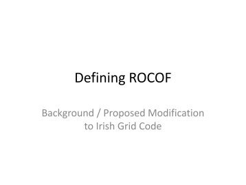 Defining ROCOF - Eirgrid