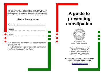 A guide to preventing constipation - Australian Association of Stomal ...