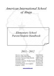 TABLE OF CONTENTS - American International School, Abuja