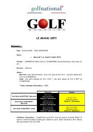 Règlement Grand Défi Golf Magazine