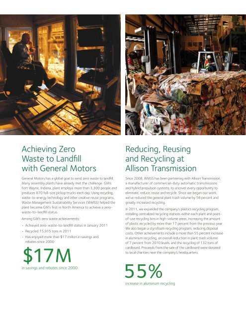 2012 Sustainability Report - Executive Summary - Waste Management