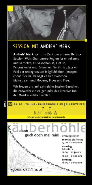 Jazztime Programm Herbst 2013