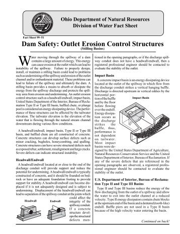 Dam Safety: Outlet Erosion Control Structures - Association of State ...