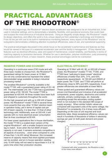 PRACTICAL ADVANTAGES OF THE RHODOTRON® - IBA Industrial