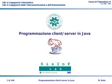 Programmazione client/server in Java - fondamenti - SisInf Lab