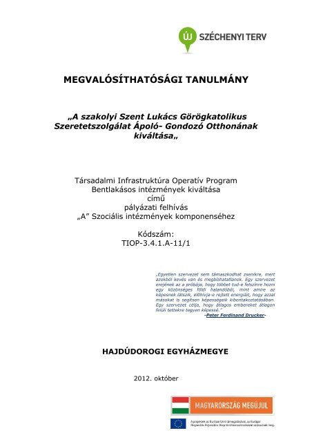 Megvalosithatosagi tanulmany.pdf - Magyar GÃ¶rÃ¶gkatolikus EgyhÃ¡z