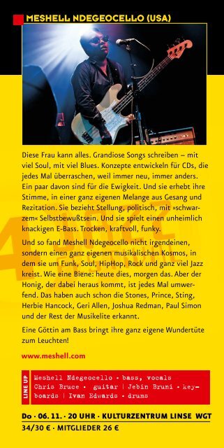 Jazztime Programm Herbst 2014