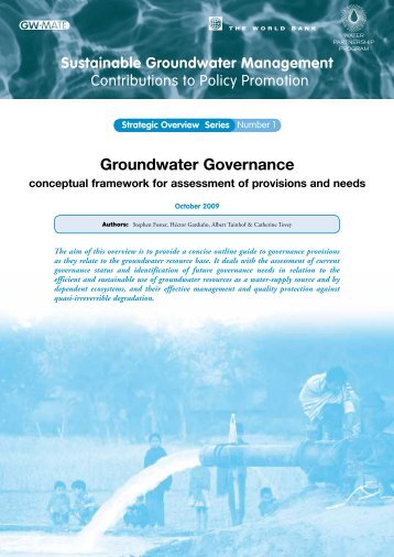 Groundwater governance: conceptual framework for ... - Hydrology.nl