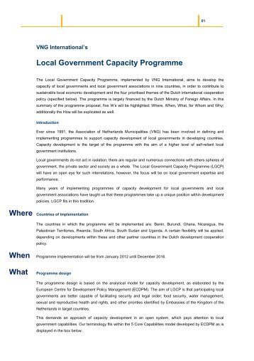 Local Government Capacity Programme - VNG International