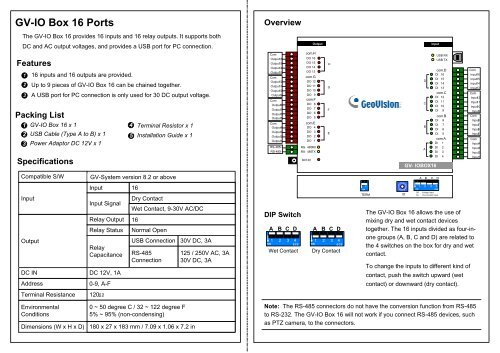 GV-IO Box 16 Ports - GeoVision