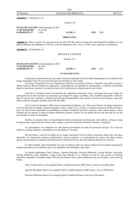 Actas de Sesiones - Honorable Concejo Deliberante del Partido ...