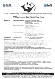 Kursinhalte PADI Open Water Advanced Diver Kurs - AQUATICA