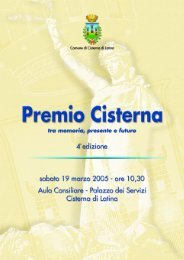 OPUSCOLO - Premio_2005 - DEFINITIVO - Comune di Cisterna di ...