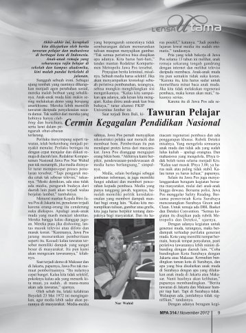 Tawuran Pelajar; Cermin Kegagalan Pendidikan ... - Kemenag Jatim