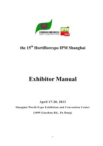 Exhibitor Manual - Hortiflorexpo IPM
