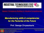 Manufacturing skills and competencies for the Factories of the Future