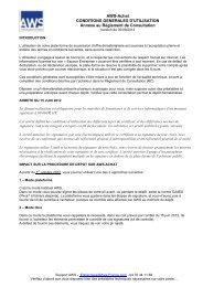 AWS-Achat CONDITIONS GENERALES D'UTILISATION Annexe au ...
