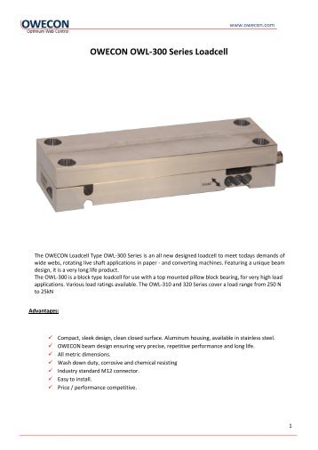 OWECON OWL-300 Series Loadcell - Owecon.com