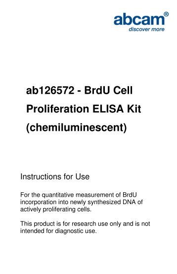 ab126572 - BrdU Cell Proliferation ELISA Kit ... - Abcam
