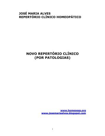 novo repertÃ³rio clÃ­nico (por patologias) - Homeopatas sem fronteiras