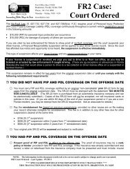 Insurance Suspension - FR2 Court Ordered (CIP)