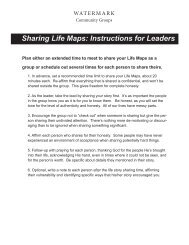 Sharing Life Maps - Watermark Community Church
