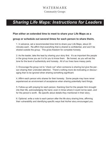 Sharing Life Maps - Watermark Community Church