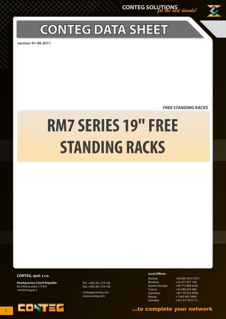 RM7 SERIES 19" FREE STANDING RACKS - Conteg