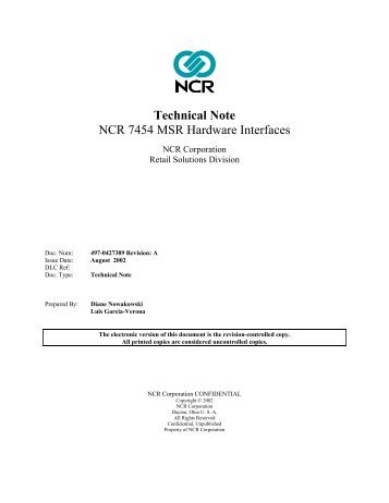 ncr/doc/RealPOS/7454/Technical_Manuals/7454_Re... - Alsys Data