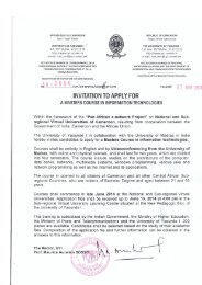 Appel à candidatures - Université de Yaoundé I