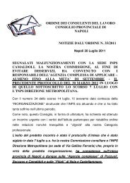notizie dall'ordine nÂ° 35/2011 - Ordine CDL Napoli