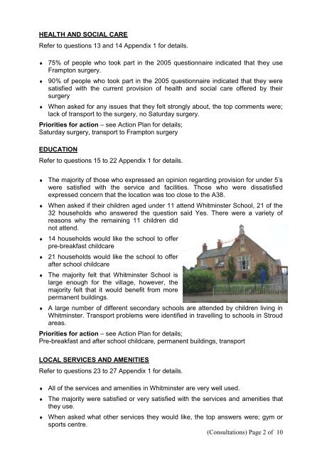 Whitminster Parish Plan - Stroud District Community Websites ...