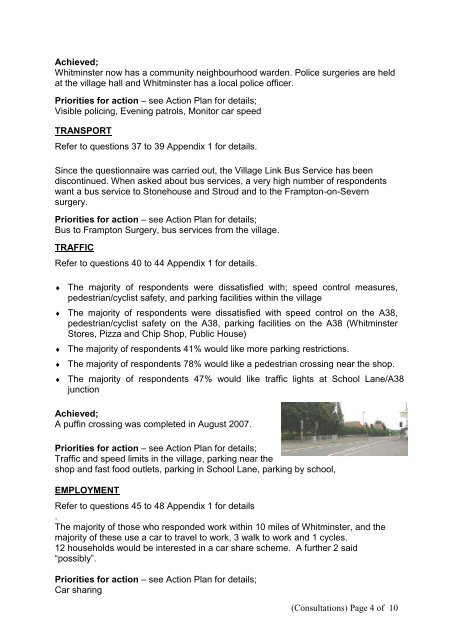 Whitminster Parish Plan - Stroud District Community Websites ...