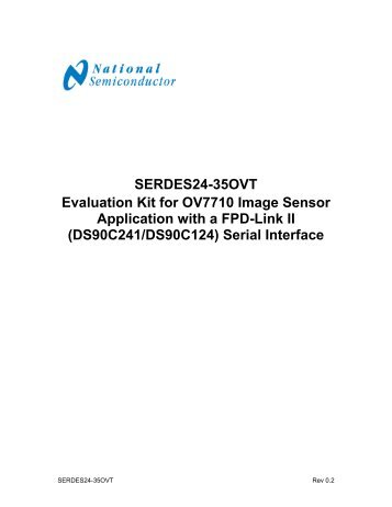 SERDES24-35OVT Evaluation Kit for OV7710 Image Sensor ...