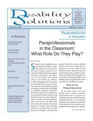 Paraprofessionals in the Classroom: What Role Do They Play?