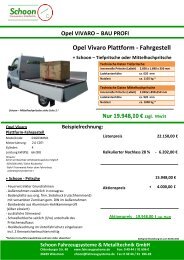 Opel Vivaro Aktion - Schoon Fahrzeugsysteme