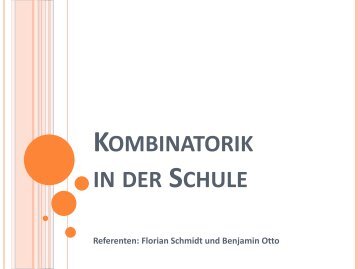 Otto/Schmidt: Kombinatorik - Fakultät für Mathematik und Informatik ...