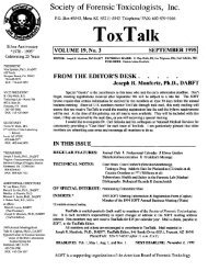 ToxTalk Volume 19-3 - Society of Forensic Toxicologists
