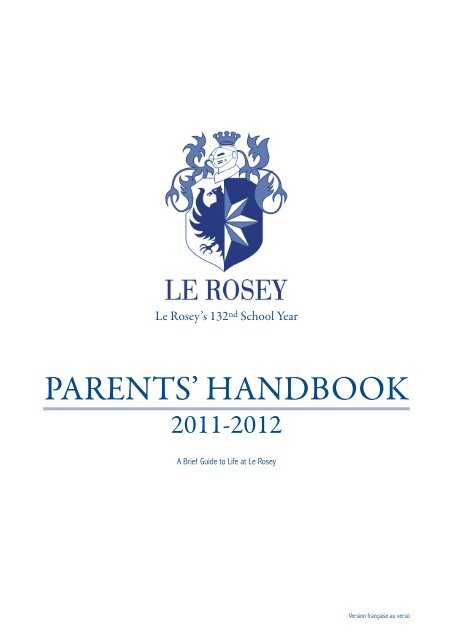 PARENTS' HANDBOOK - Le Rosey