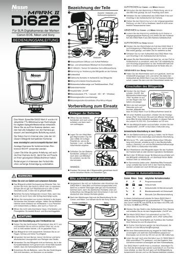 TTL-Blitzsteuerung kalibrieren - Nissin Flash Japan